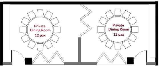 Layout of the 12 pax private dining room